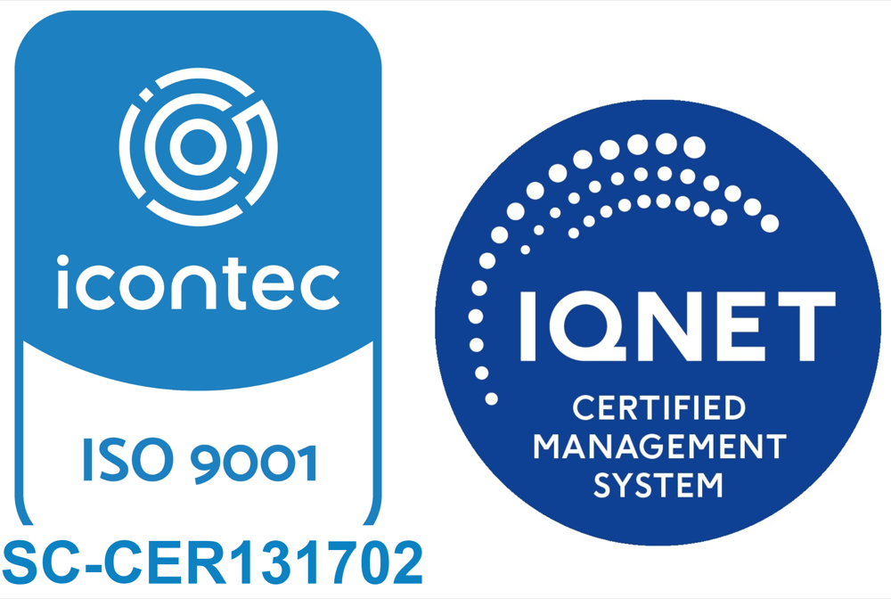 Certificación ICONTEC ISO 9001 e IQNET, SC-CER131702